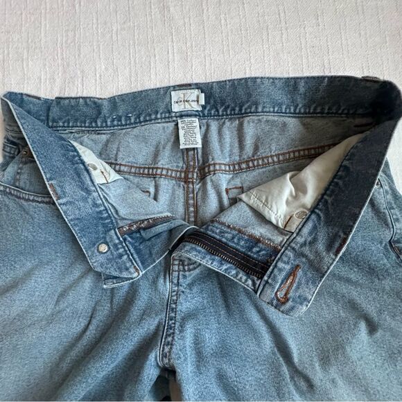 Calvin Klein Y2K Denim Shorts Blue High Waist Jorts SZ 10 - Picture 5 of 13